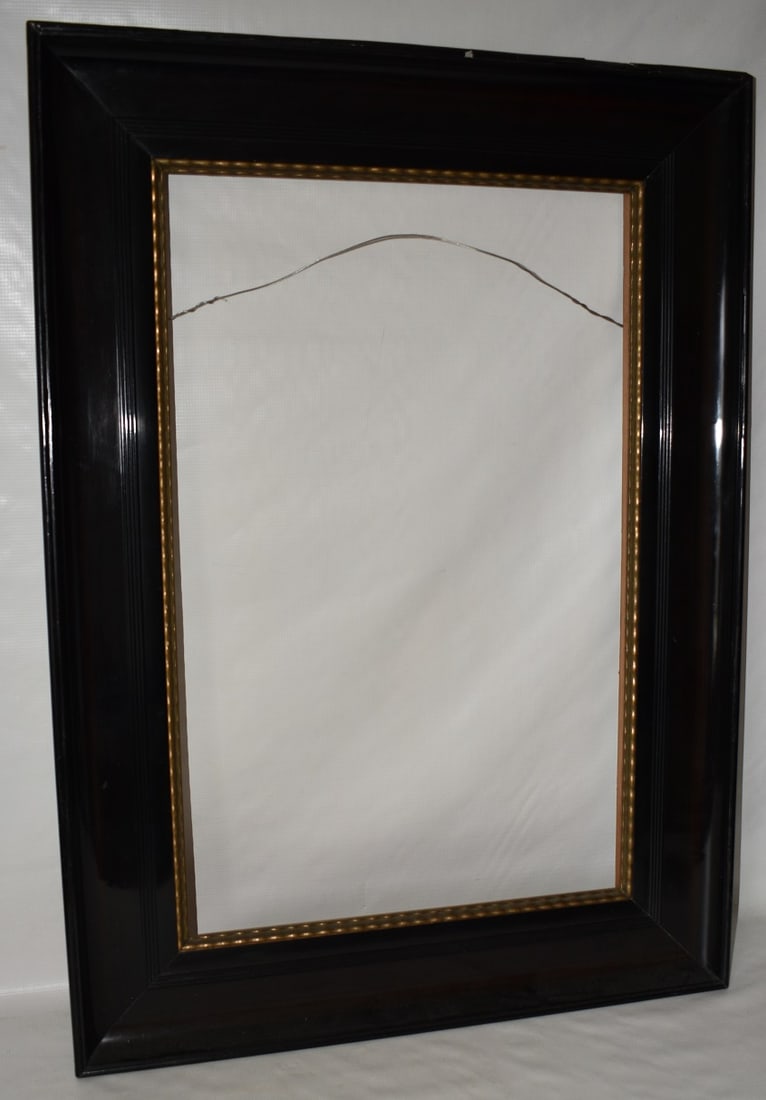 VICTORIAN EBONIZED PICTURE FRAME, 19TH C. (1 of 9)
