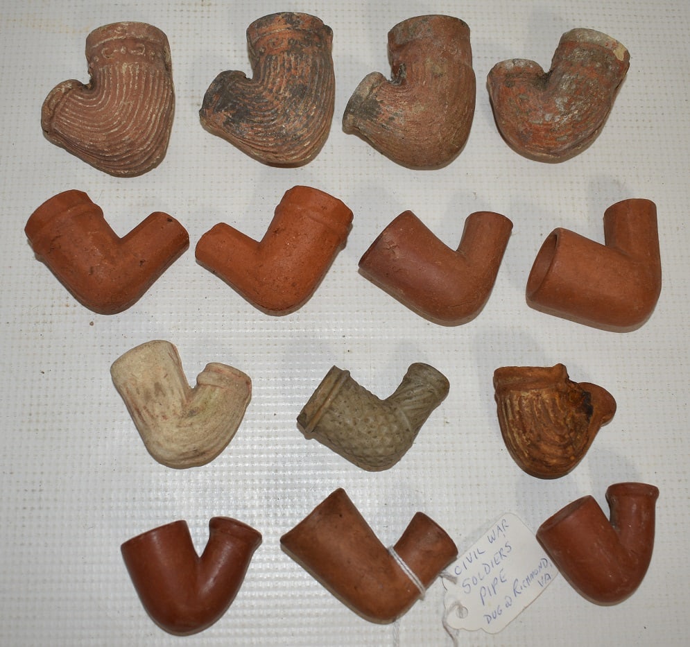 BAG FULL OF RED CLAY PIPES, 19TH C. (1 of 5)