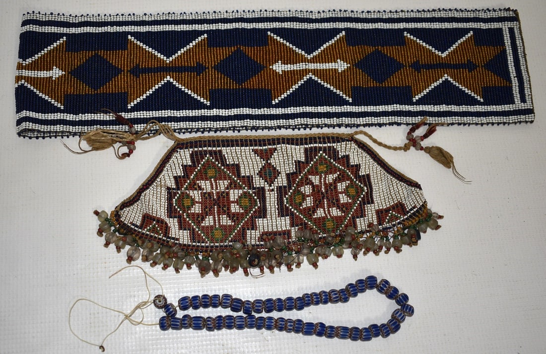 AMERICAN INDIAN BEADED SASH/COLLAR/TRADE BEAD NECKLACE (1 of 12)