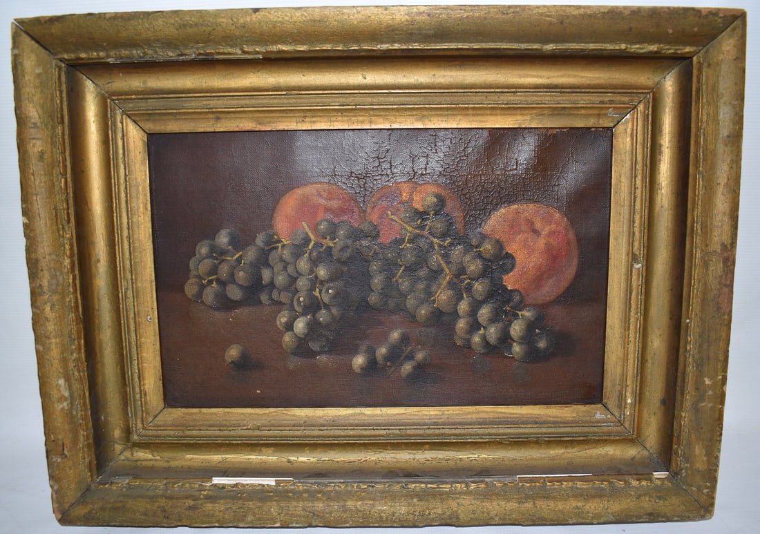 O/C STILL LIFE W/FRUIT SIGNED T.A. GOODWIN, 19TH C. (1 of 7)