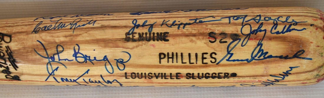 PHILADELPHIA PHILLIES AUTOGRAPHED BASEBALL BAT SIGNED (1 of 7)