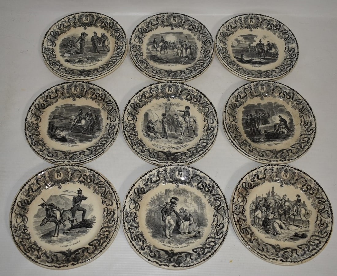 18 ENGLISH/FRENCH NAPOLEON TRANSFER PORC. CHILDS PLATES (1 of 9)