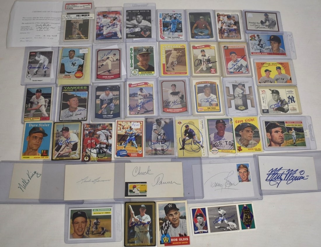 BAG LOT AUTOGRAPHED BASEBALL CARDS INCL. DUSTY RHODES (1 of 13)