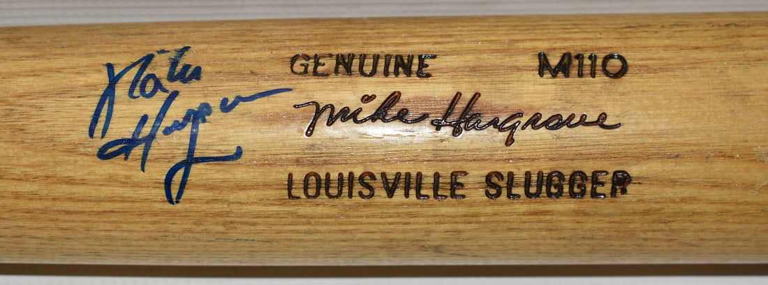 LOUISVILLE SLUGGER AUTOGRAPHED BAT SIGNED MIKE HARGROVE (1 of 5)