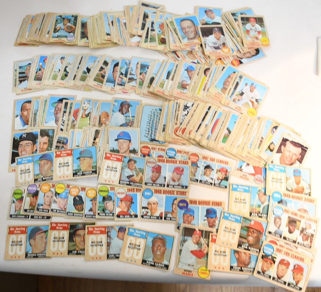 BAG LOT 1968 TOPPS BASEBALL CARDS, GOOD/VERY GOOD (1 of 10)