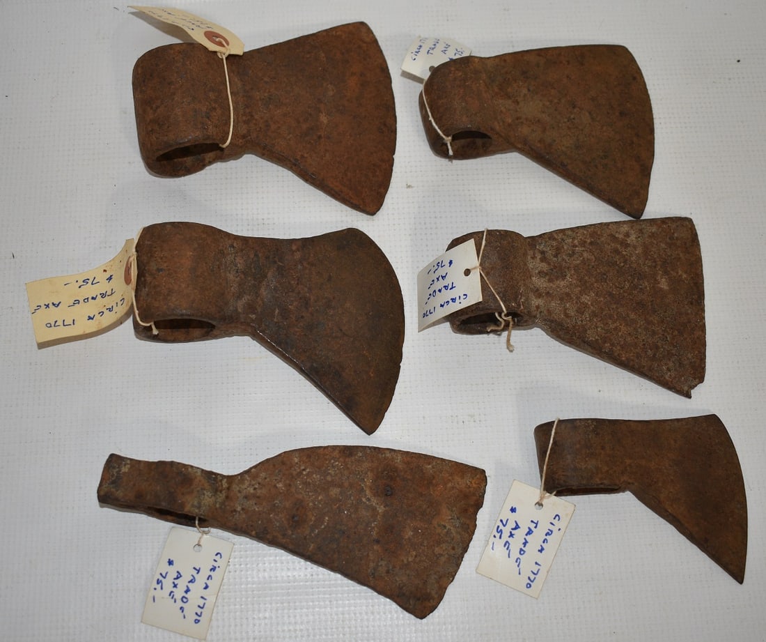 LOT (6) ASSORTED FORGED IRON AX HEADS, 18/19TH C. (1 of 8)