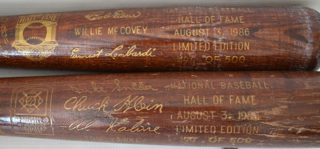 2 HALL OF FAME BATS INCL. WILLIE McCOVEY AUG. 3RD 1986 (1 of 8)