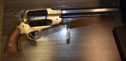 A.S.M. 44 CAL. 6 SHOT REVOLVER, ITALIAN, 20TH C.: A.S.M. 44 CAL. 6 SHOT REVOLVER, BLACK POWDER, ITALIAN, 20TH C., SERIAL #96751 **NICS CHECK REQUIRED**