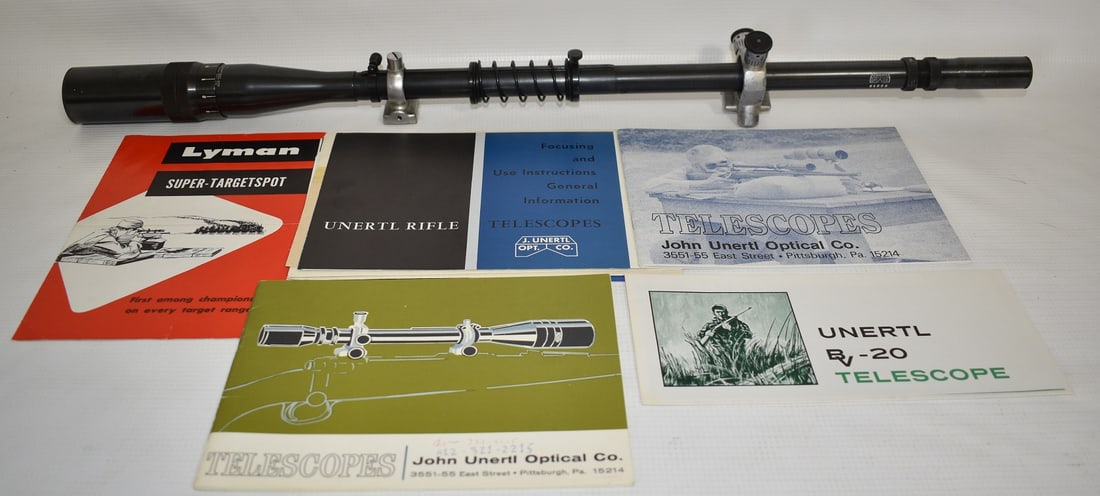 UNERTL 14X TARGET SCOPE W/PAPERWORK, C. 1950'S: UNERTL 14X TARGET SCOPE W/PAPERWORK, C. 1950'S