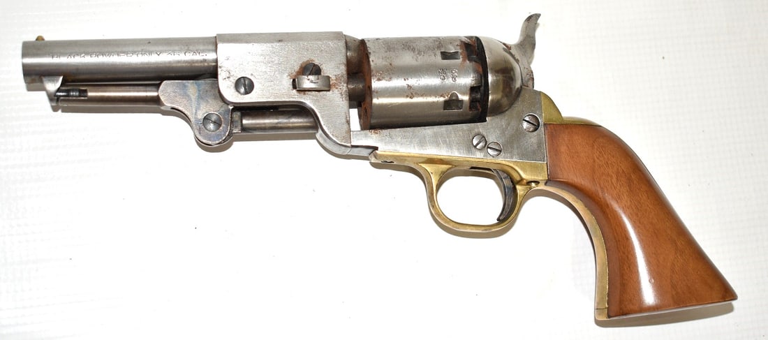 NAVY ARMS 36 CAL. PERCUSSION REVOLVER, 20TH C.: NAVY ARMS 36 CAL. PERCUSSION REVOLVER, 20TH C., SER. #279.250