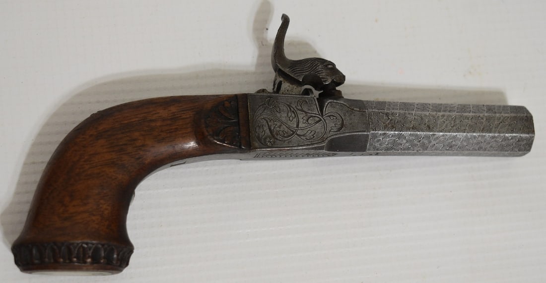 RARE BELGIUM BEAVER PERCUSSION PISTOL, SER. #1: RARE BELGIUM BEAVER PERCUSSION PISTOL, SER. #1, 19TH C.