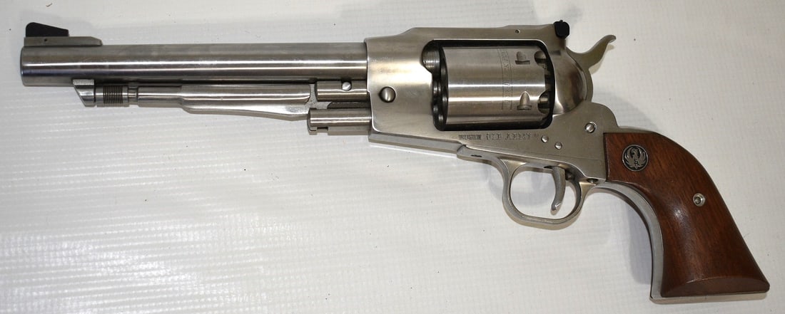 RUGER OLD ARMY PERCUSSION PISTOL (STURM RUGER CONN.): RUGER OLD ARMY PERCUSSION PISTOL (STURM RUGER CONN.) 45 CAL., 20TH C., L. 14", SER. #145-46571