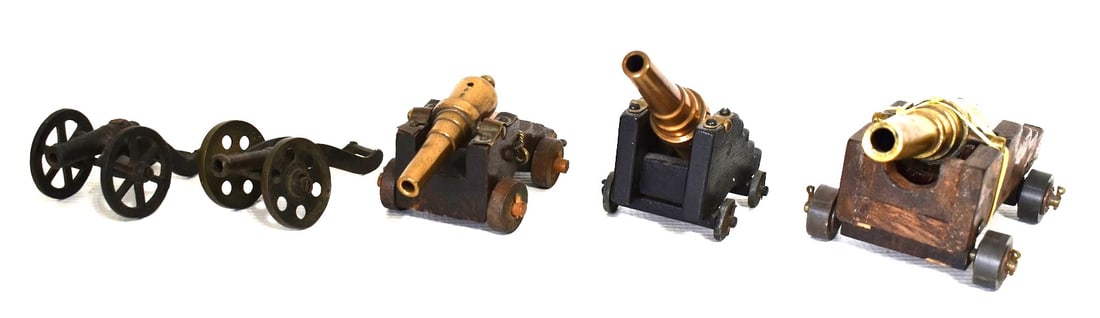 (5) INCL. ANTIQUE 4 JULY, BORED & VENTED CANNON MODELS: LOT (5) INCL. ANTIQUE 4 JULY, BORED & VENTED CANNON MODELS
