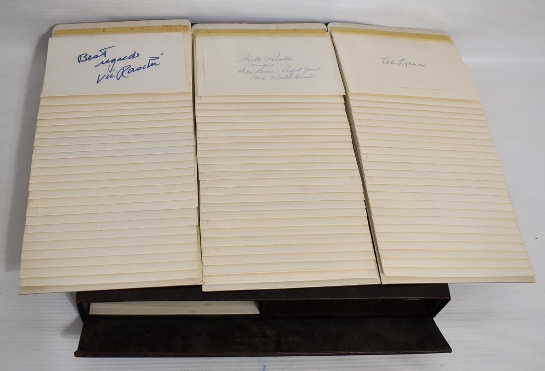 LOT ASST. BASEBALL AUTOGRAPHED INDEX CARDS, C. 1950/60 (1 of 7)