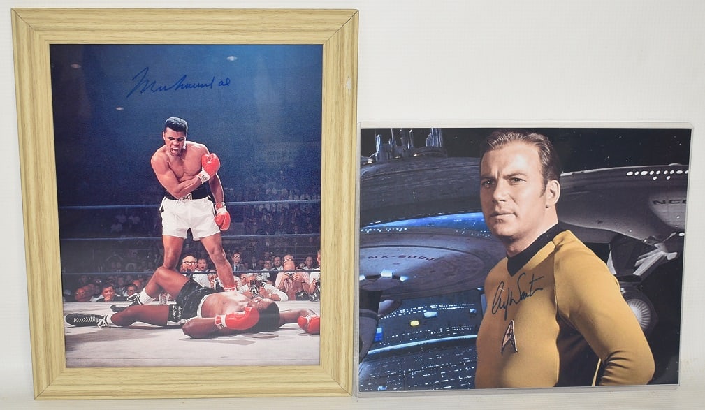 2 AUTOGRAPHED PHOTOS ALI & WILLIAM SHATNER W/COA'S (1 of 10)