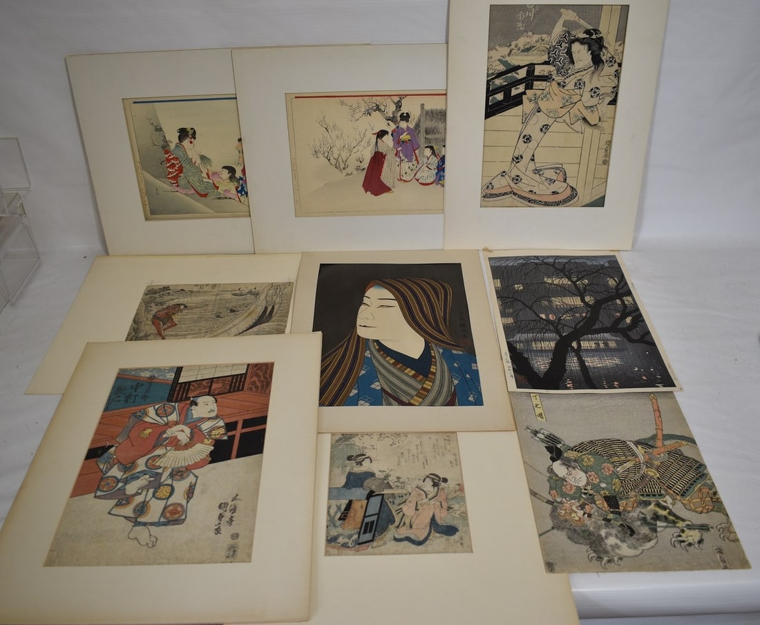 LOT (9) JAPANESE WOODBLOCK PRINTS, 19/20TH C. (1 of 10)
