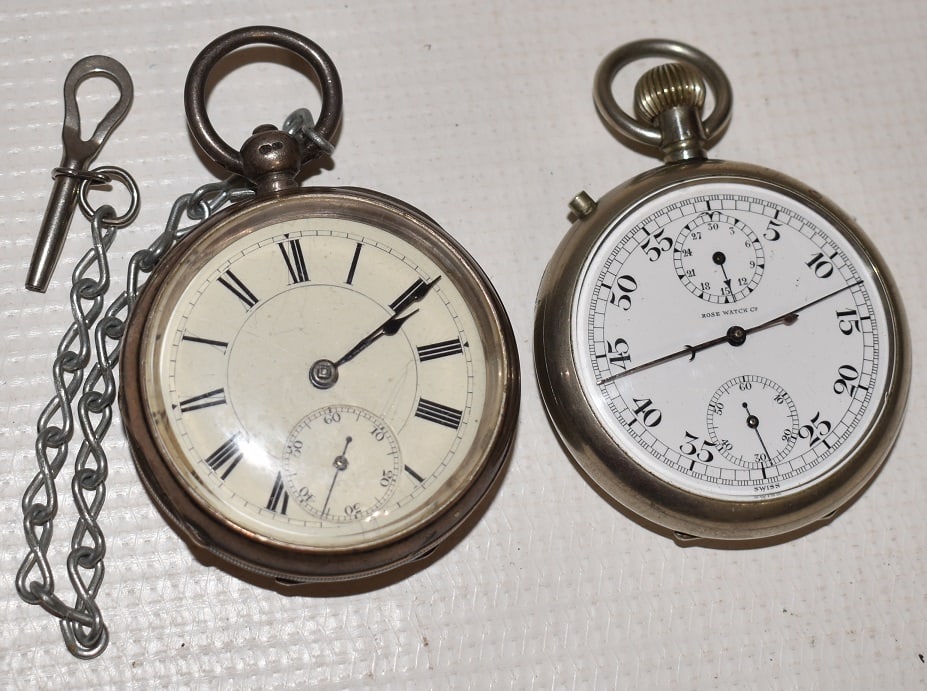 2 INCL. SILVER KEY WIND POCKET WATCH/TRIPLE DIAL WATCH (1 of 12)