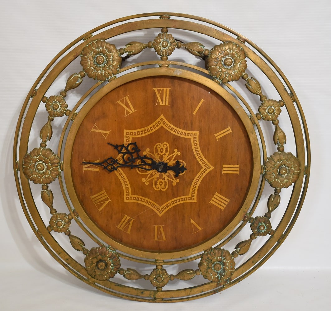 RARE GROSSINGER'S BRONZE WALL CLOCK, C. 1920/30 (1 of 9)