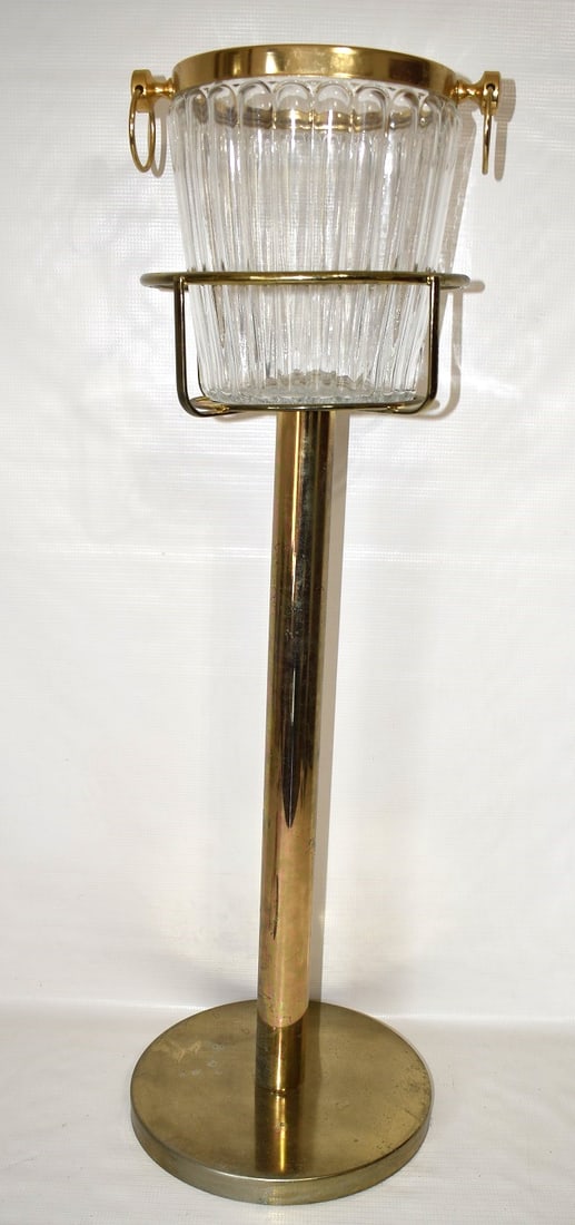 VINTAGE ICE BUCKET & STAND, 20TH C., H. 32" (1 of 6)