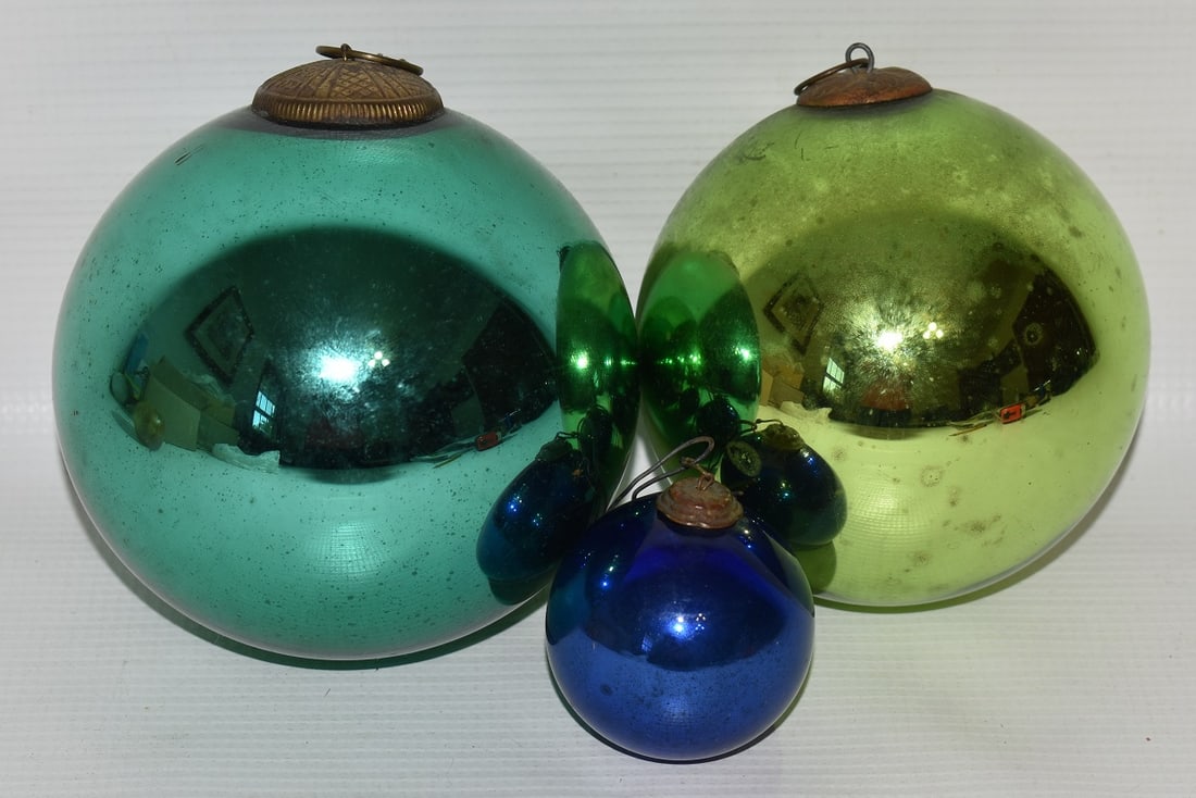 LOT (3) EARLY GERMAN KUGEL CHRISTMAS ORNAMENTS, 19TH C. (1 of 3)