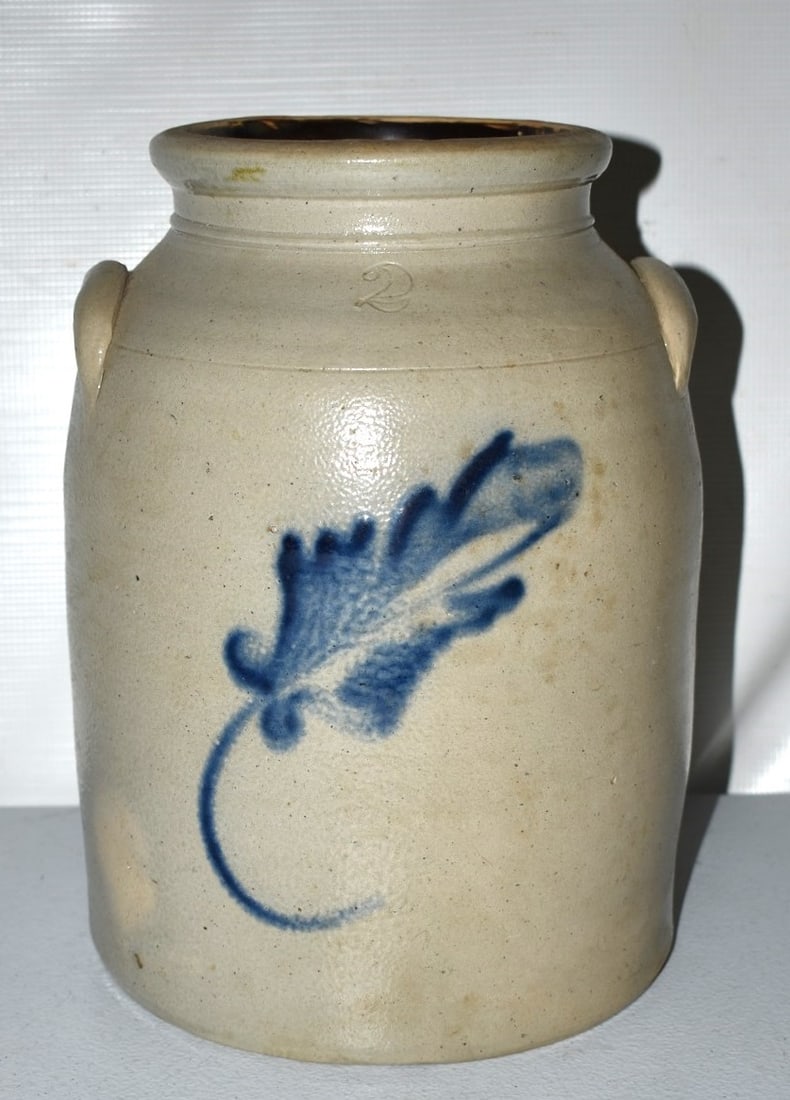 2 GAL. COUNTRY SALT GLAZED STONEWARE BUTTER CHURN (1 of 8)