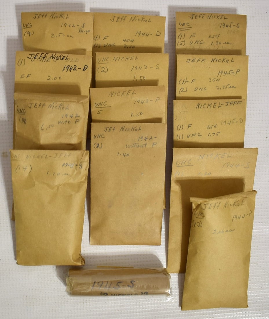 ASST. SILVER WAR TIME NICKELS, 1941-1945 INCL. UNC (1 of 7)