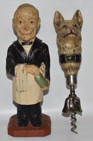 (2) VINTAGE FIGURAL CORK SCREWS INCL. BUTLER/SHEPHERD