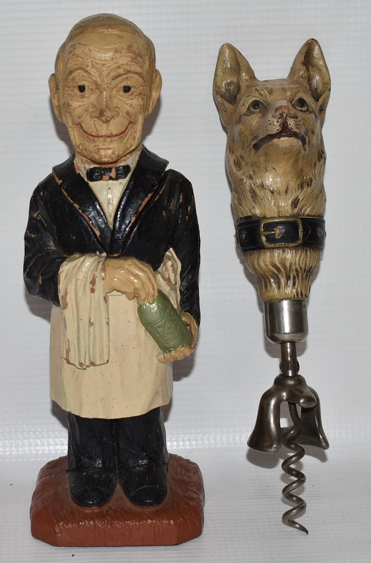 (2) VINTAGE FIGURAL CORK SCREWS INCL. BUTLER/SHEPHERD (1 of 6)