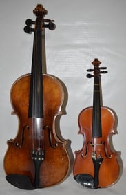 2 VINT. STUDENT MODEL VIOLINS INCL. 1/8 KARL HAUSER