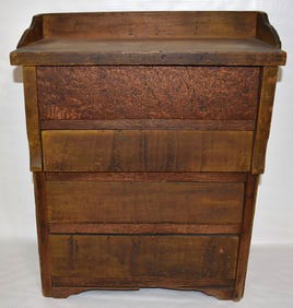 COUNTRY CHROME YELLOW PAINTED 4 DRAWER CHILDS CHEST