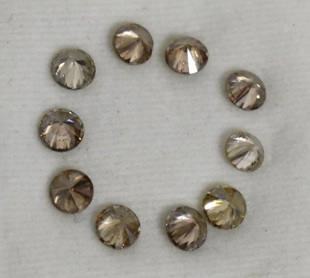 LOT (10) SOLITAIRE LOOSE CHAMPAGNE DIAMONDS (1 of 8)