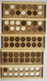 LOT (44) ASSORTED INDIAN HEAD CENTS/SLEEVES, 1857-1909
