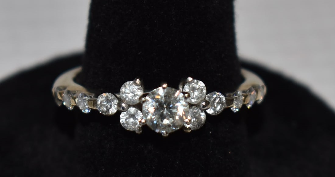 ART DECO 14KT WHITE GOLD/DIAMOND ENGAGEMENT RING (1 of 6)