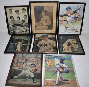 8 AUTOGRAPHED BB MAGAZINE CUTS INCL. PEE WEE REESE, ETC