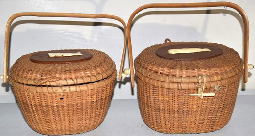 LOT (2) VINTAGE NANTUCKET/LIGHTSHIP BASKETS, 20TH C.