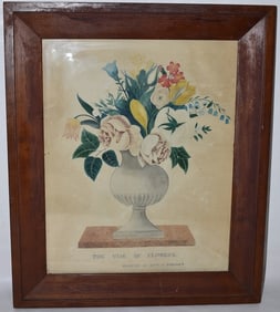 W/C "THE VASE OF FLOWERS" SIGNED KATE BANCROFT, 19TH C.