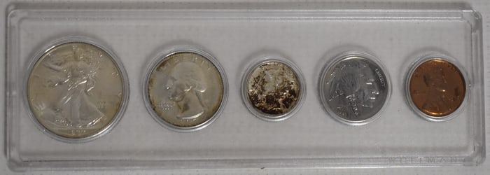 SET 1937 UNC. HALF DOLLAR/QUARTER/DIME/NICKEL/PENNY
