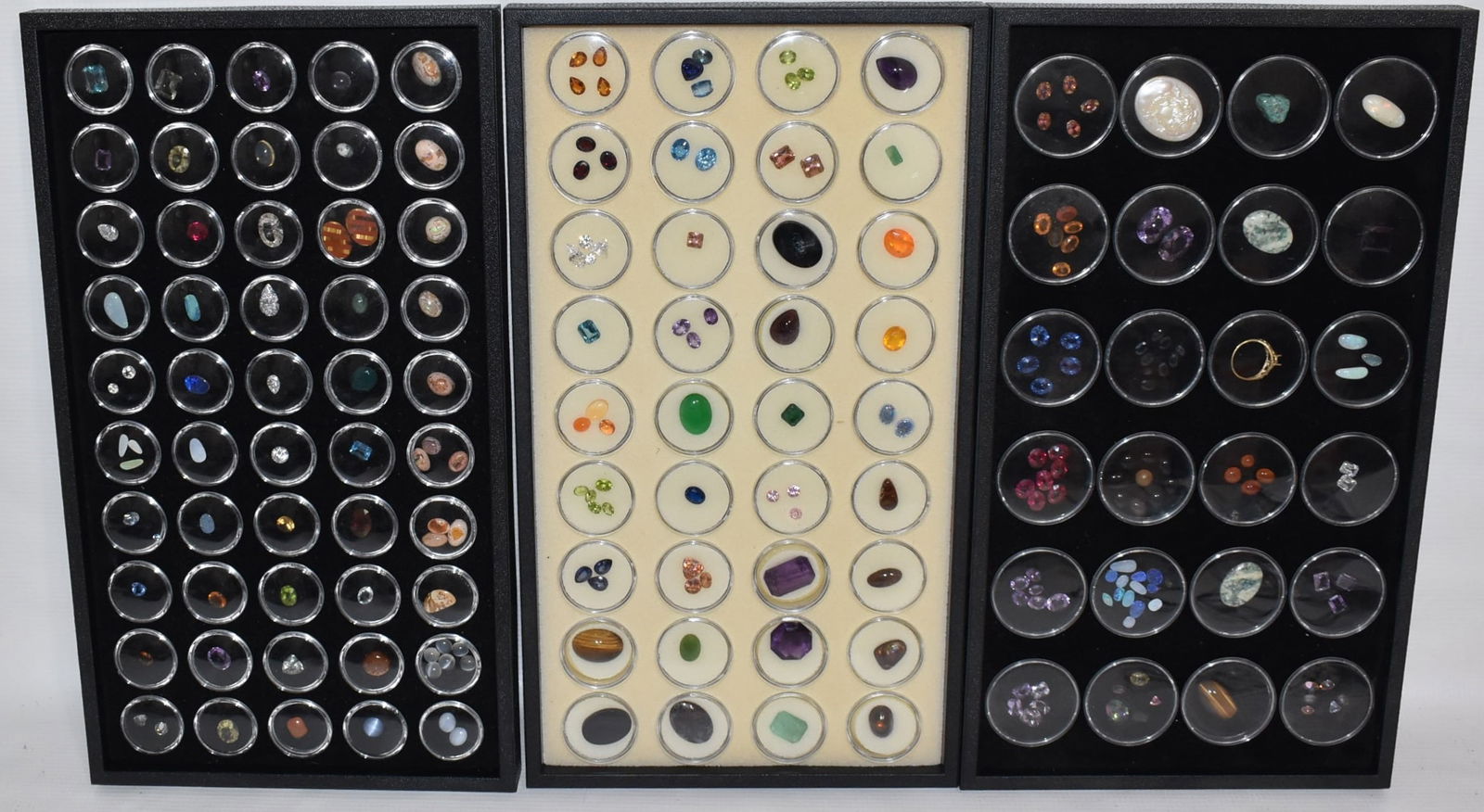 (3) DISPLAY CASES W/ASSORTED SEMI-PRECIOUS GEM STONES (1 of 10)