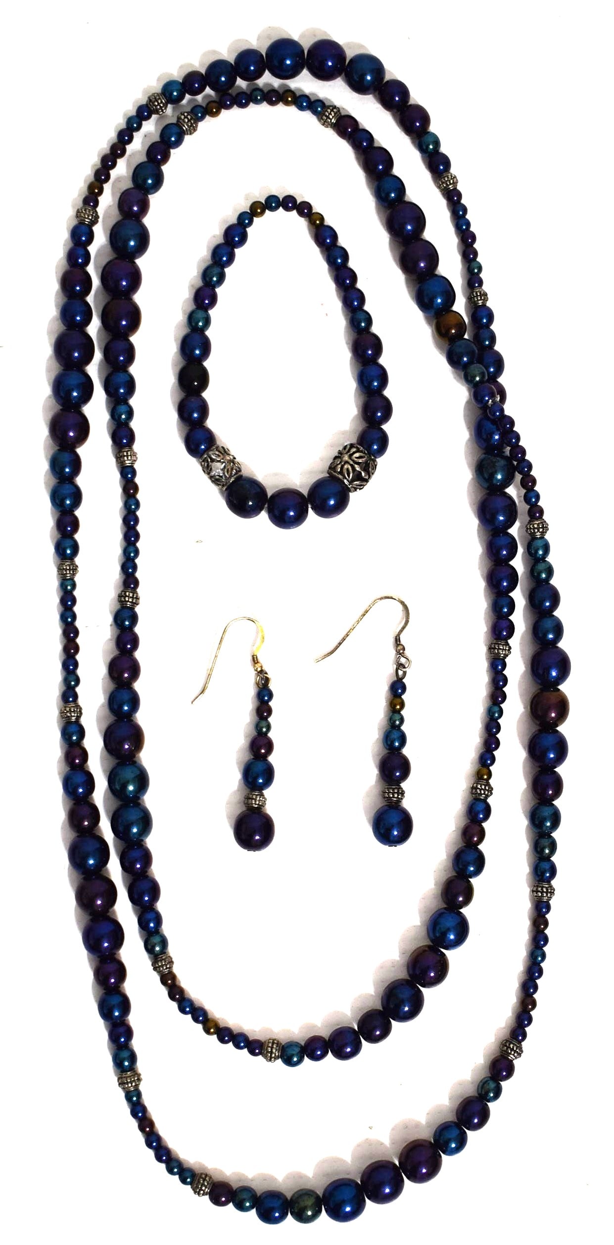 ILLUSION FAVRILLE STYLE TAHITI PEACOCK PEARL SET OF 3 (1 of 6)