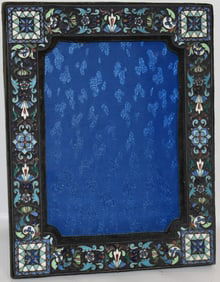 RUSSIAN ENAMELED SILVER DRESSER FRAME, 19/20TH C.
