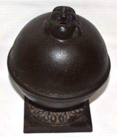 RARE VICTORIAN CAST IRON FIGURAL BALL OF STRING HOLDER