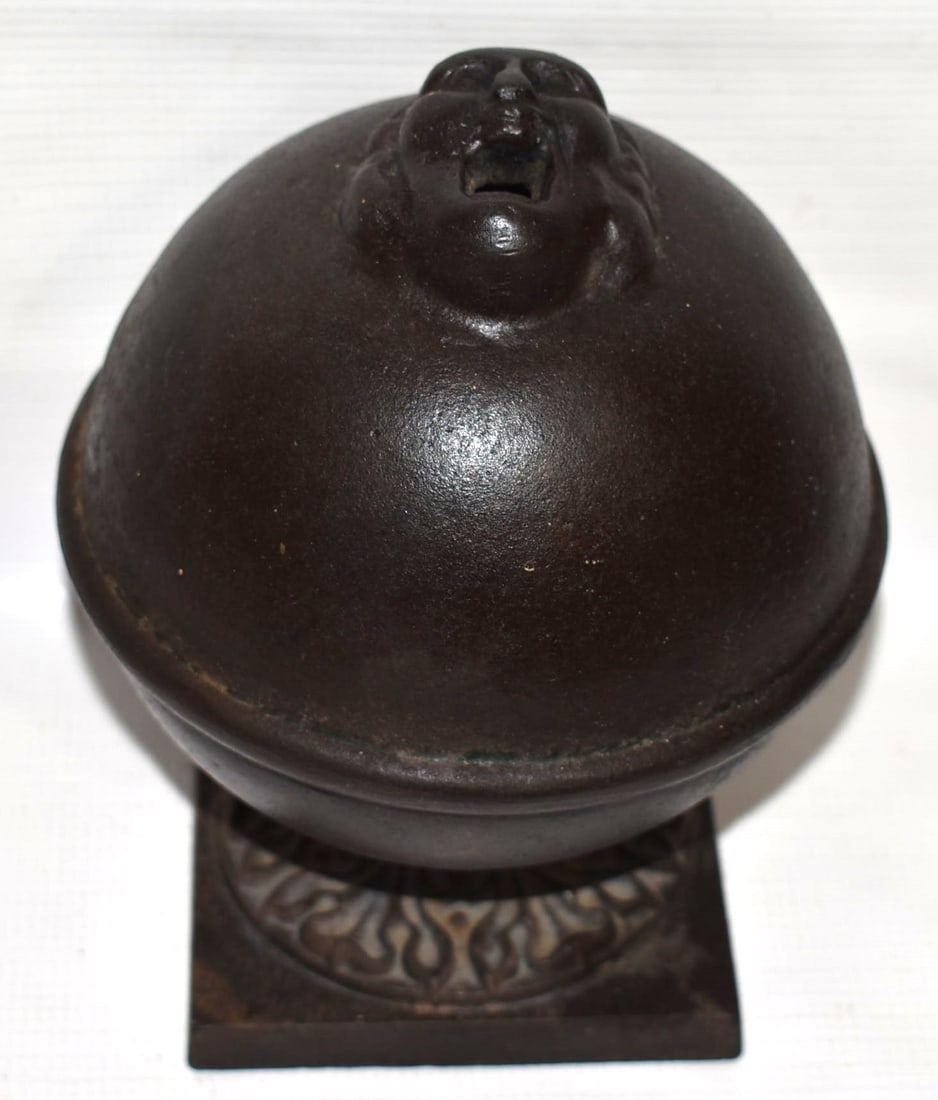 RARE VICTORIAN CAST IRON FIGURAL BALL OF STRING HOLDER (1 of 6)