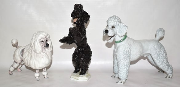 LOT (3) ROSENTHAL & DOULTON PORCELAIN POODLES, 20TH C.