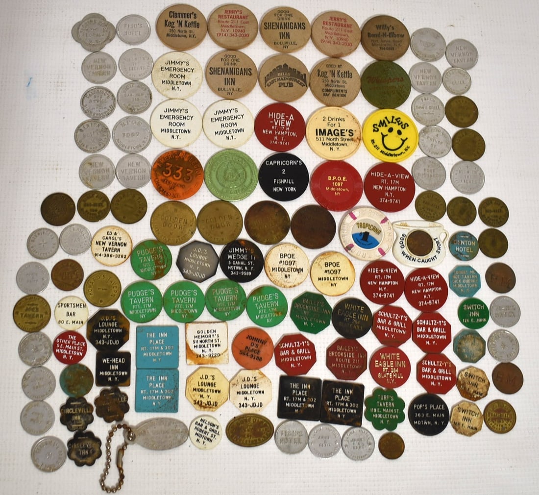 LOT MIDDLETOWN, NY & SURROUNDING AREA BEER/DRINK TOKENS (1 of 16)