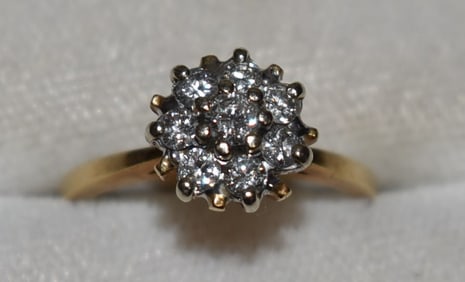 14KT YELLOW GOLD/DIAMOND RING, 20TH C., 1.9 DWT, SZ. 5