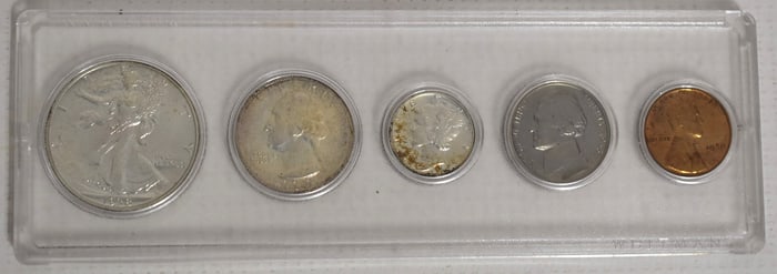 SET 1938 UNC. HALF DOLLAR/QUARTER/DIME/NICKEL/PENNY