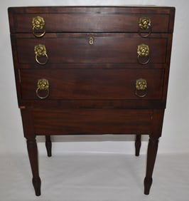 REGENCY MAHOGANY CELLARETTE W/LINE INLAY, C. 1850