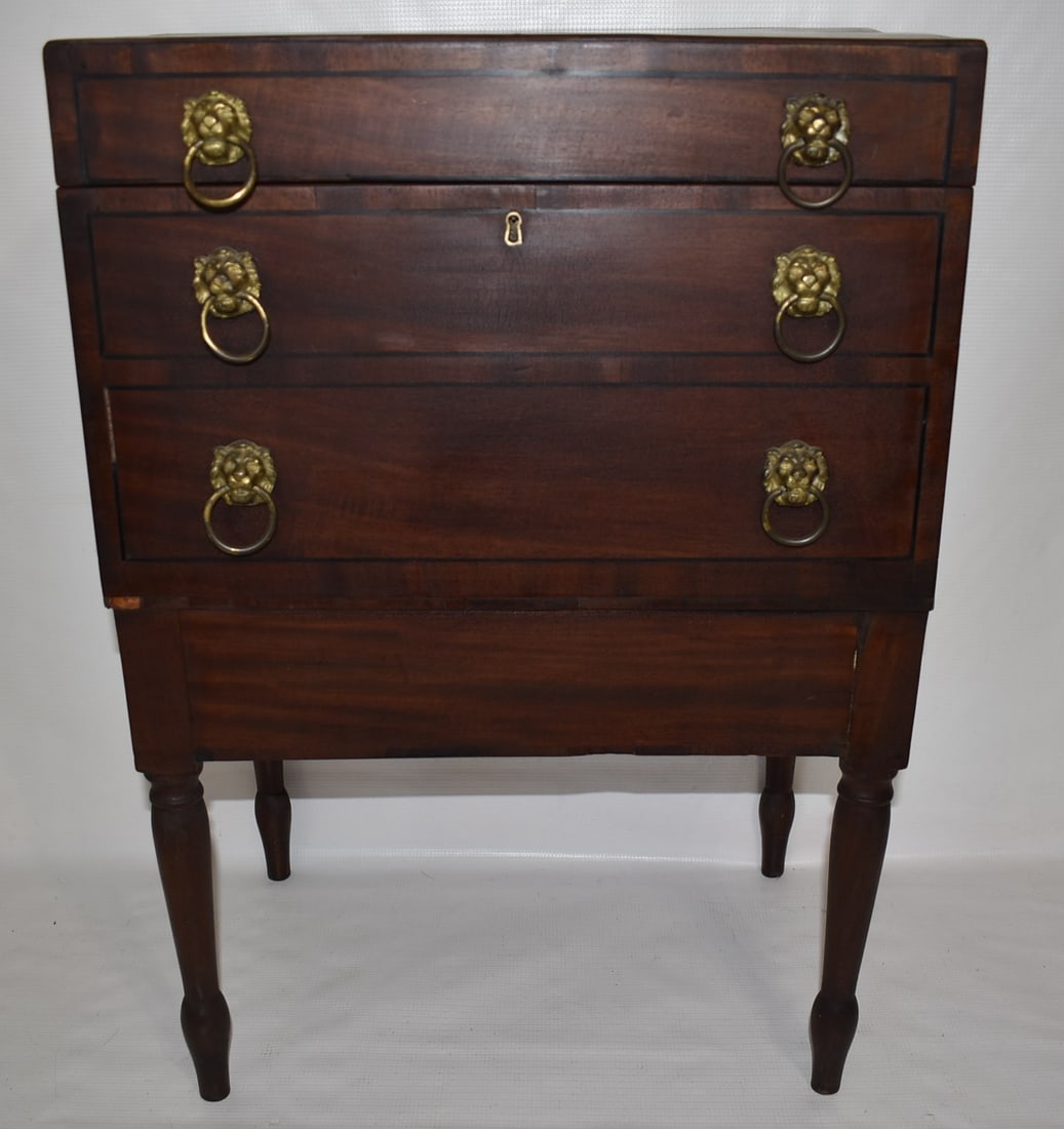 REGENCY MAHOGANY CELLARETTE W/LINE INLAY, C. 1850 (1 of 10)