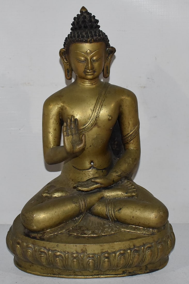 INDIA CAST BRASS/TIBETAN BUDDHA, 18/19TH C. (1 of 8)