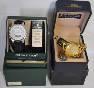 LOT (2) CONTEMPORARY QUARTZ WRIST WATCH/POCKET WATCH